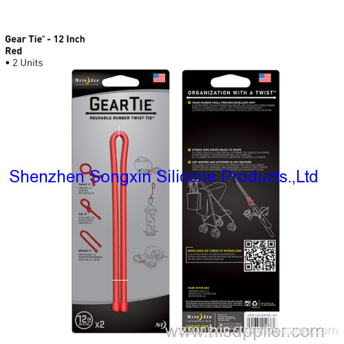 Size 12",30.48cm Reuse Silicone Gear Tie With Any Solid Color 